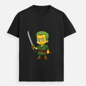 Chibi Zoro Anime T-Shirt | Funny One Piece Inspired Tee | Unisex Cotton Graphic Tee