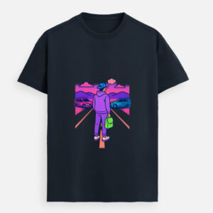 Men’s Black Graphic T-Shirt – Road Trip Streetwear Aesthetic